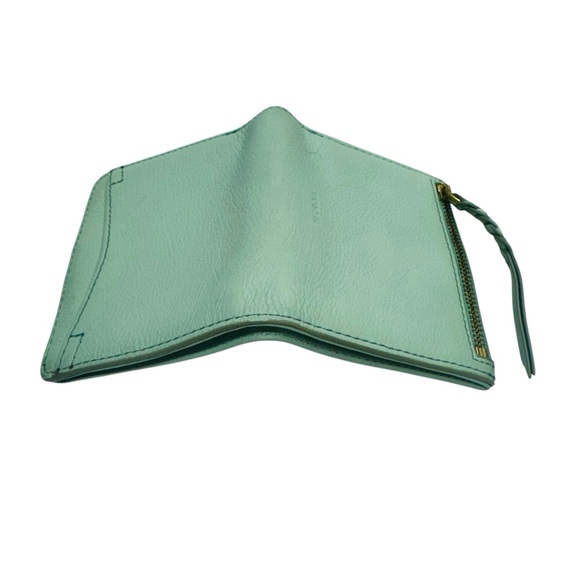 Fossil Mini Bifold Snap Wallet Small Mint Green Tassel - Picture 6 of 13
